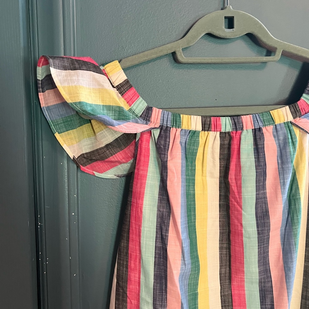 J. Crew Colorful Ruffled Off-the-Shoulder Sundress - Picture 2 of 5
